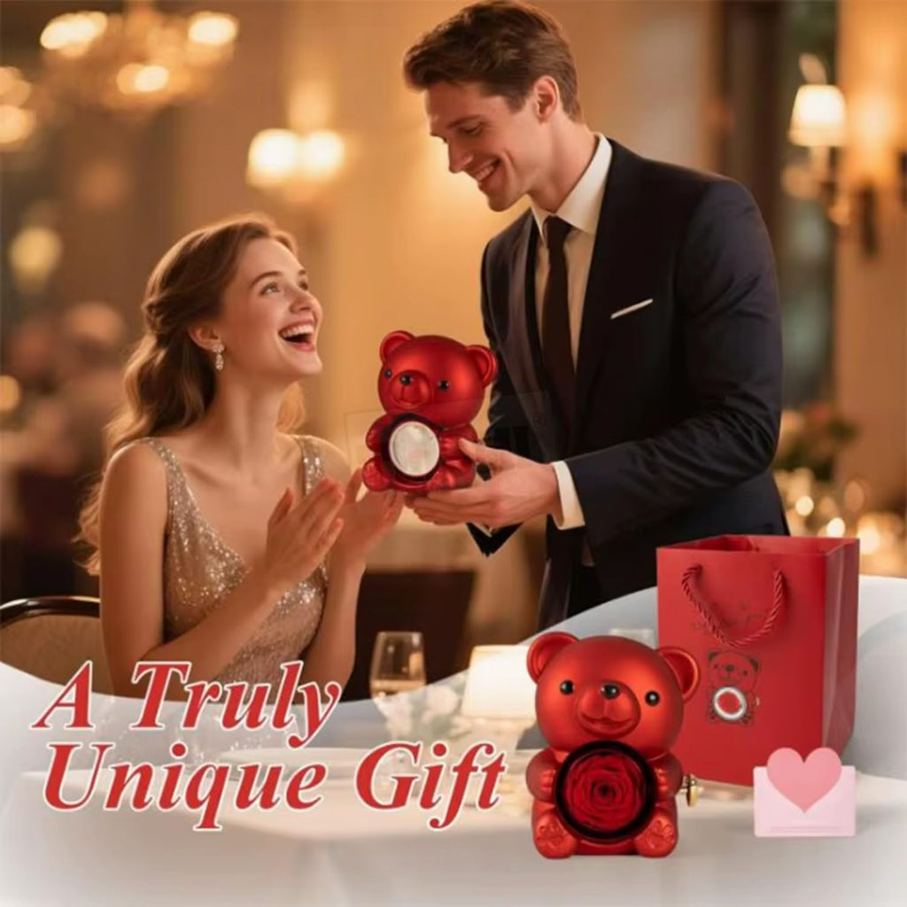 Red Teddy Bear with Necklace – Romantic Gift for Valentine’s Day, Anniversary & Birthday